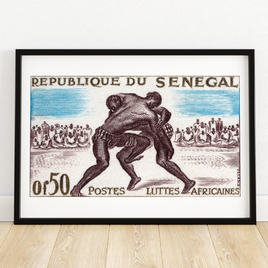 Senegalese Wrestling Vintage African Art Print