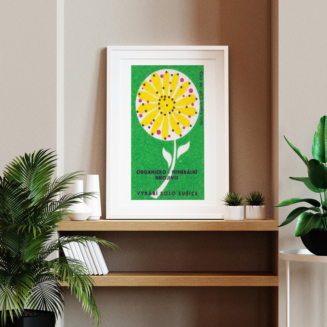Organic Mineral Fertilizer Flower Vintage Czech Advertising Art Poster - Image 2