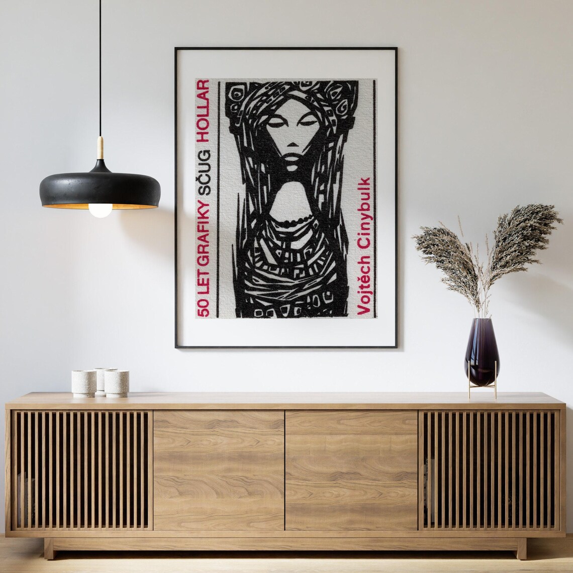 Traditional Woman Matchbox Vintage Czech Art Print - Image 4