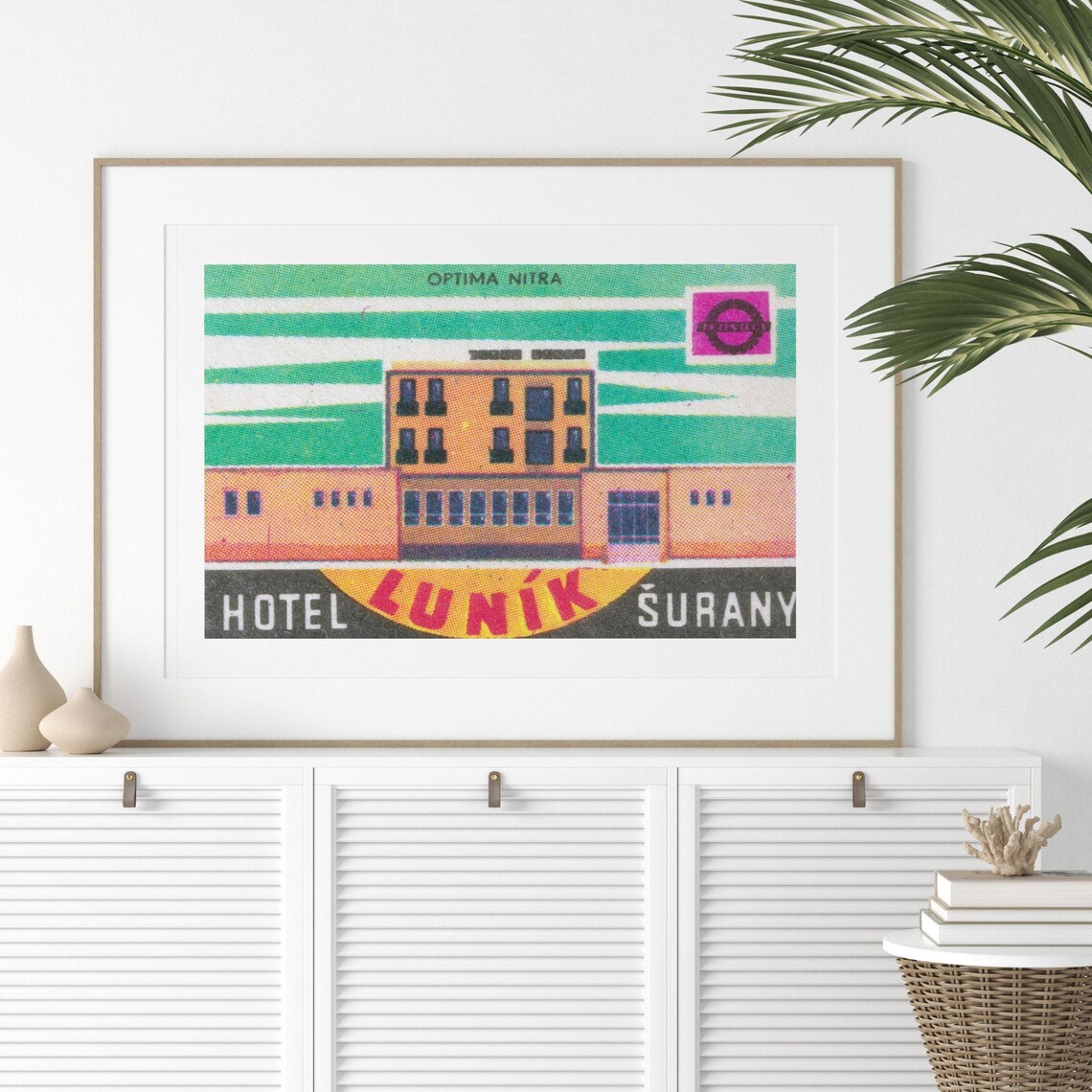 Hotel Lunik Surany Orange Building Retro Hotel Vintage Poster - Image 2