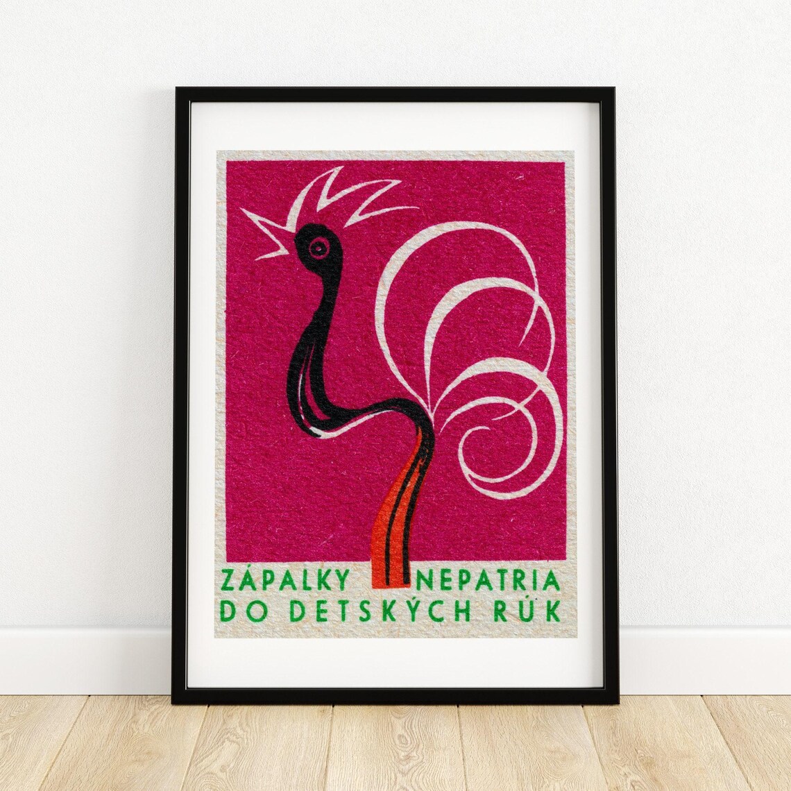 Matches Away From Children Slovak Rooster Safety Label Art Poster