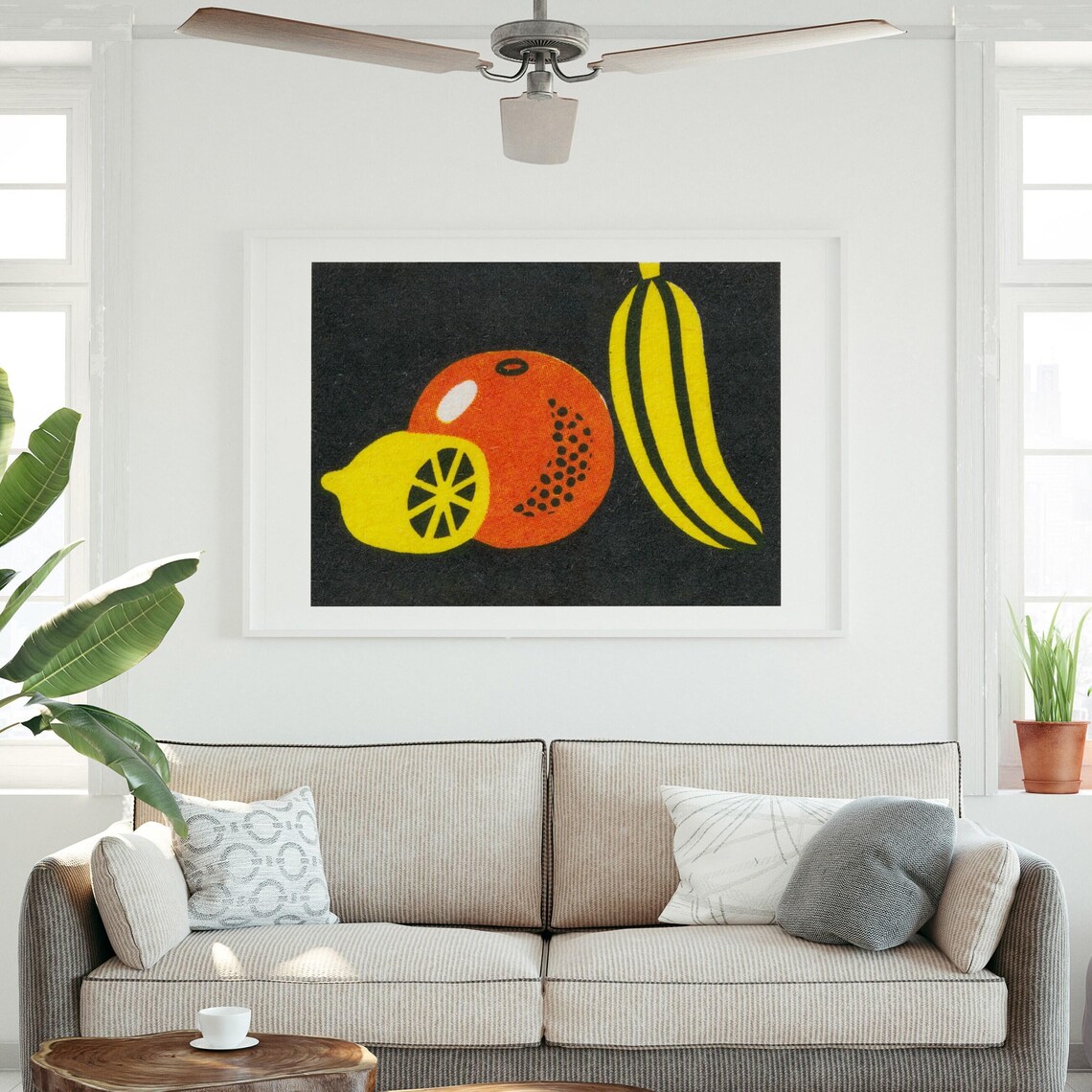 Lemon Orange Banana Vintage Kitchen Art Print - Image 3