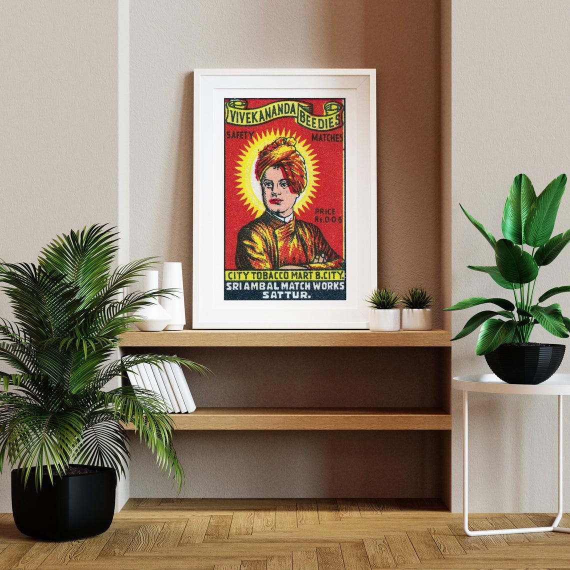 Vivekananda Turban Portrait Beedies Safety Matches Indian Poster Art - Image 2
