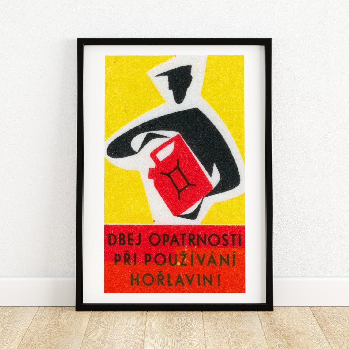 Flammables Safety Warning Red Jerry Can Vintage Label Poster
