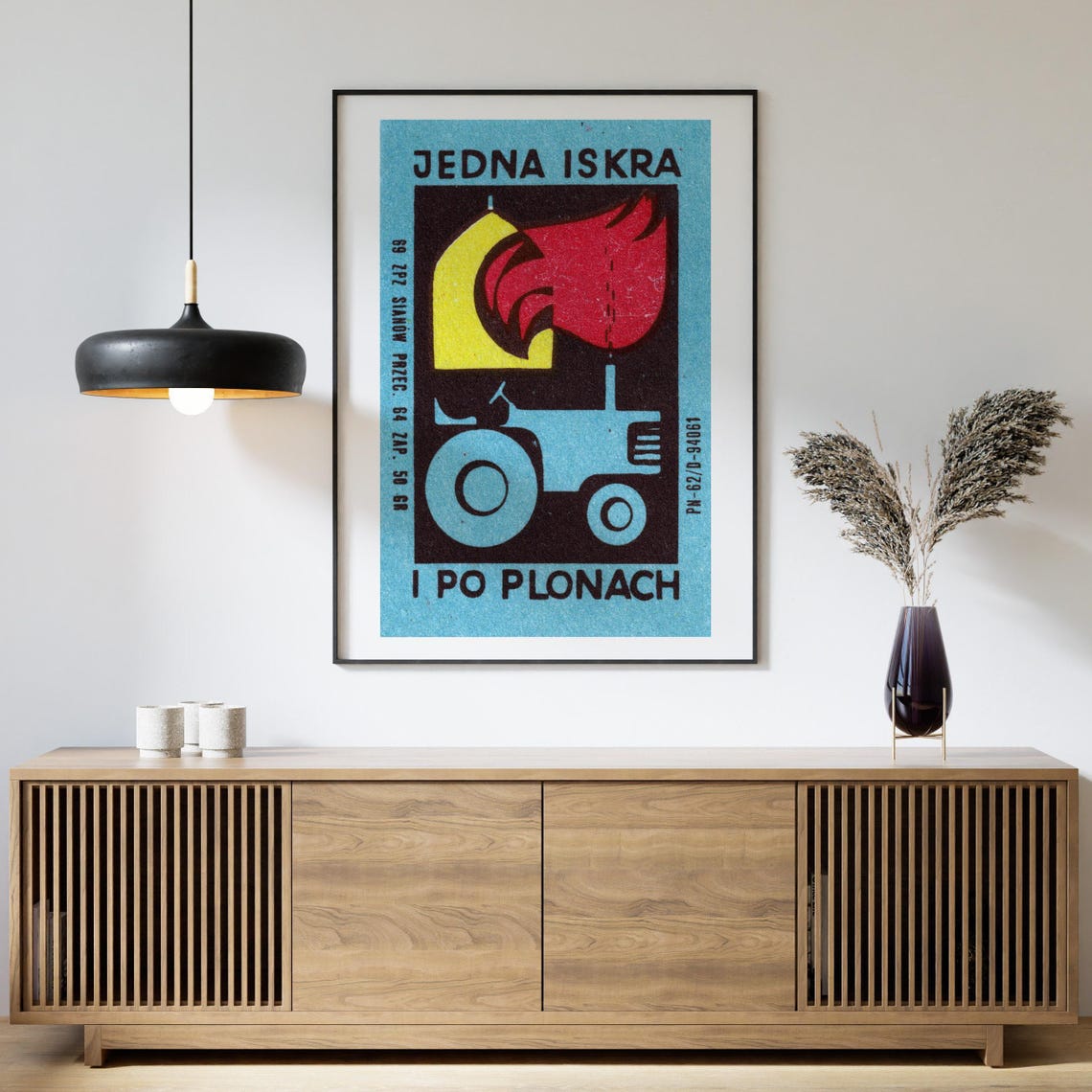 Jedna Iskra Po Plonach Polish Tractor Fire Safety Label Poster - Image 4