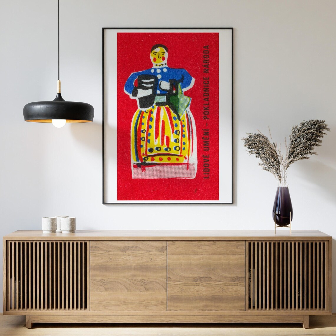 Czech Folk Woman Traditional Dress Matchbox Label Art Poster - Image 4