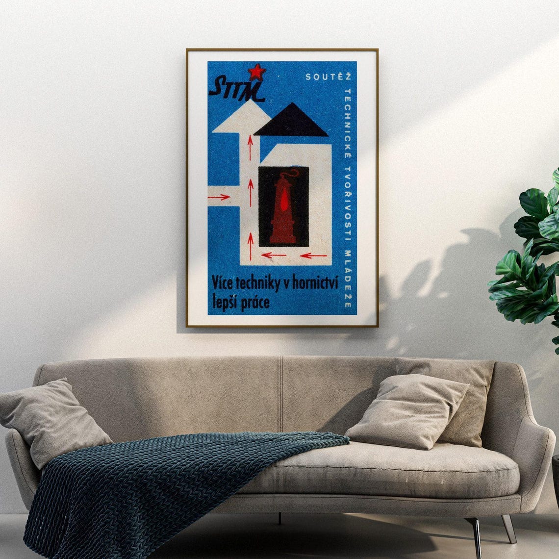 STTM Youth Mining Technology Contest Blue Vintage Label Poster - Image 3