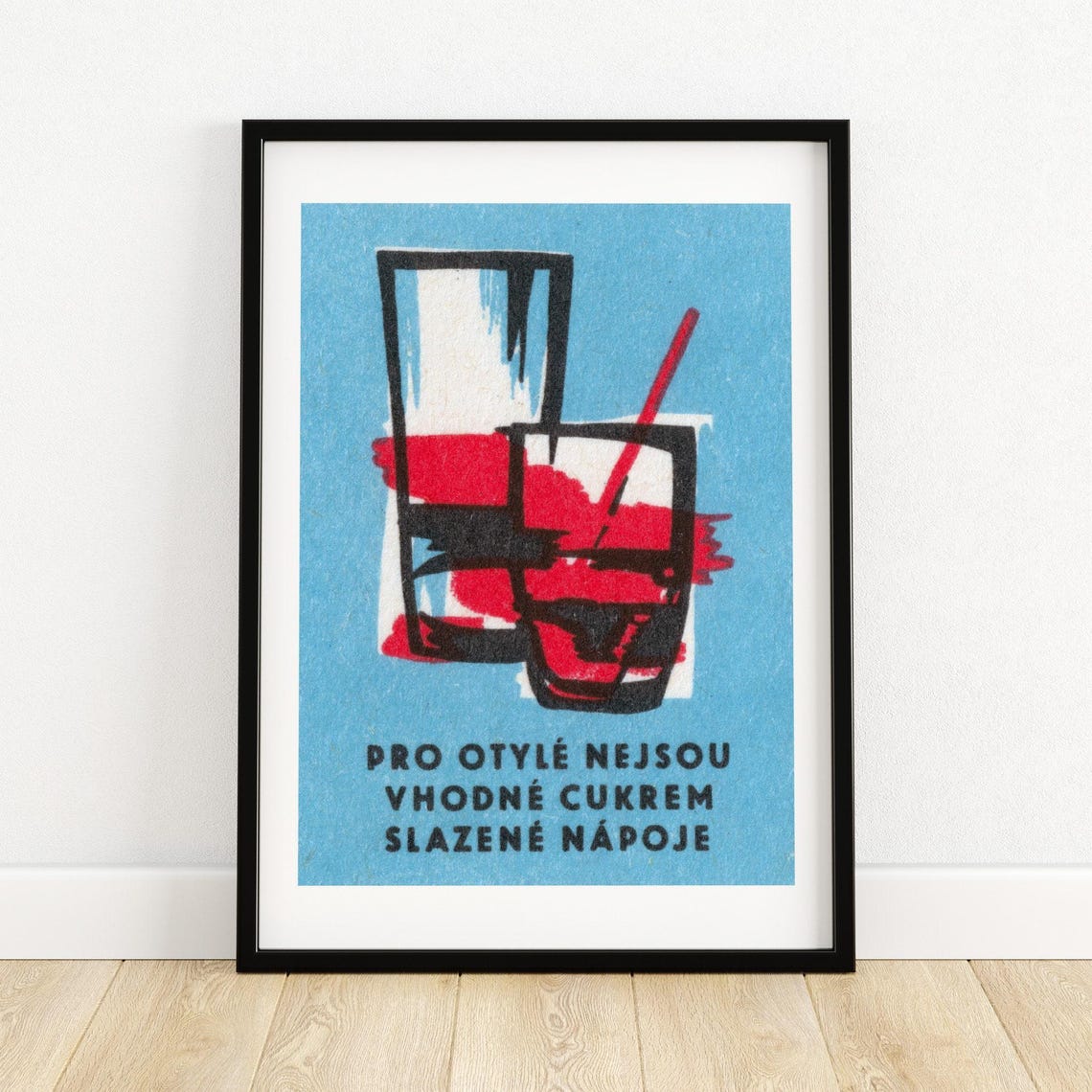 Sugary Drinks Unsuitable Obese Czech Health Advisory Label Art Print