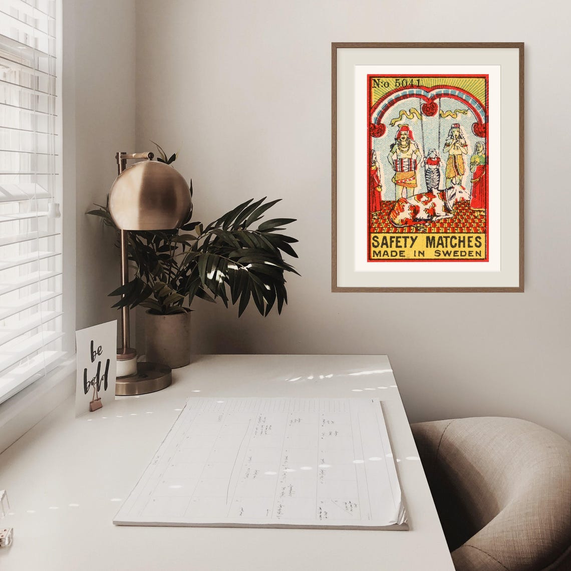 Indian Festival Temple Scene Cow Swedish Safety Matches Poster - Image 2