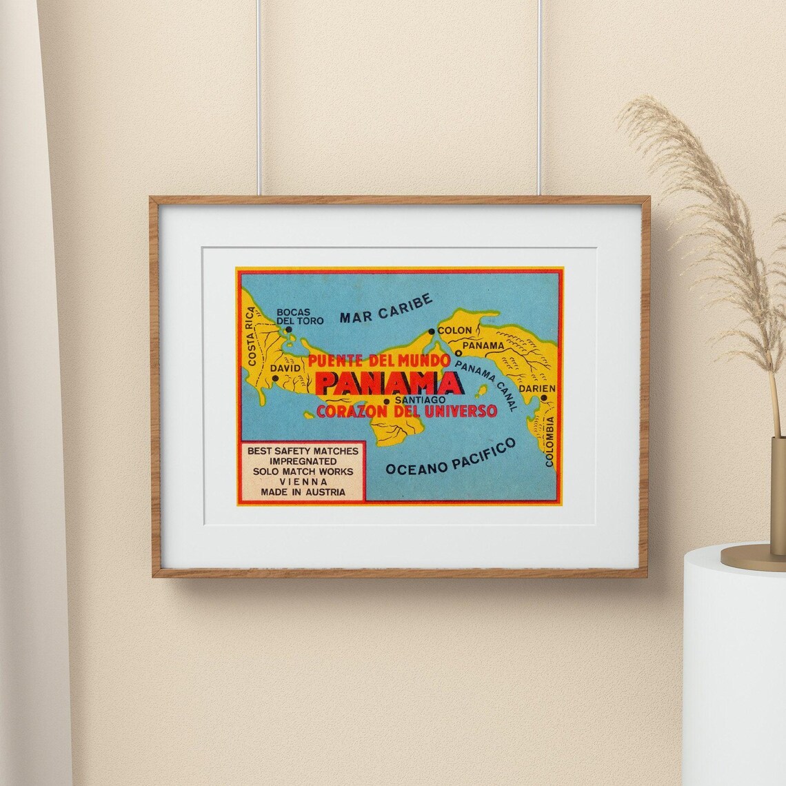Panama Map Bridge of the World Austria Safety Matches Poster - Image 2