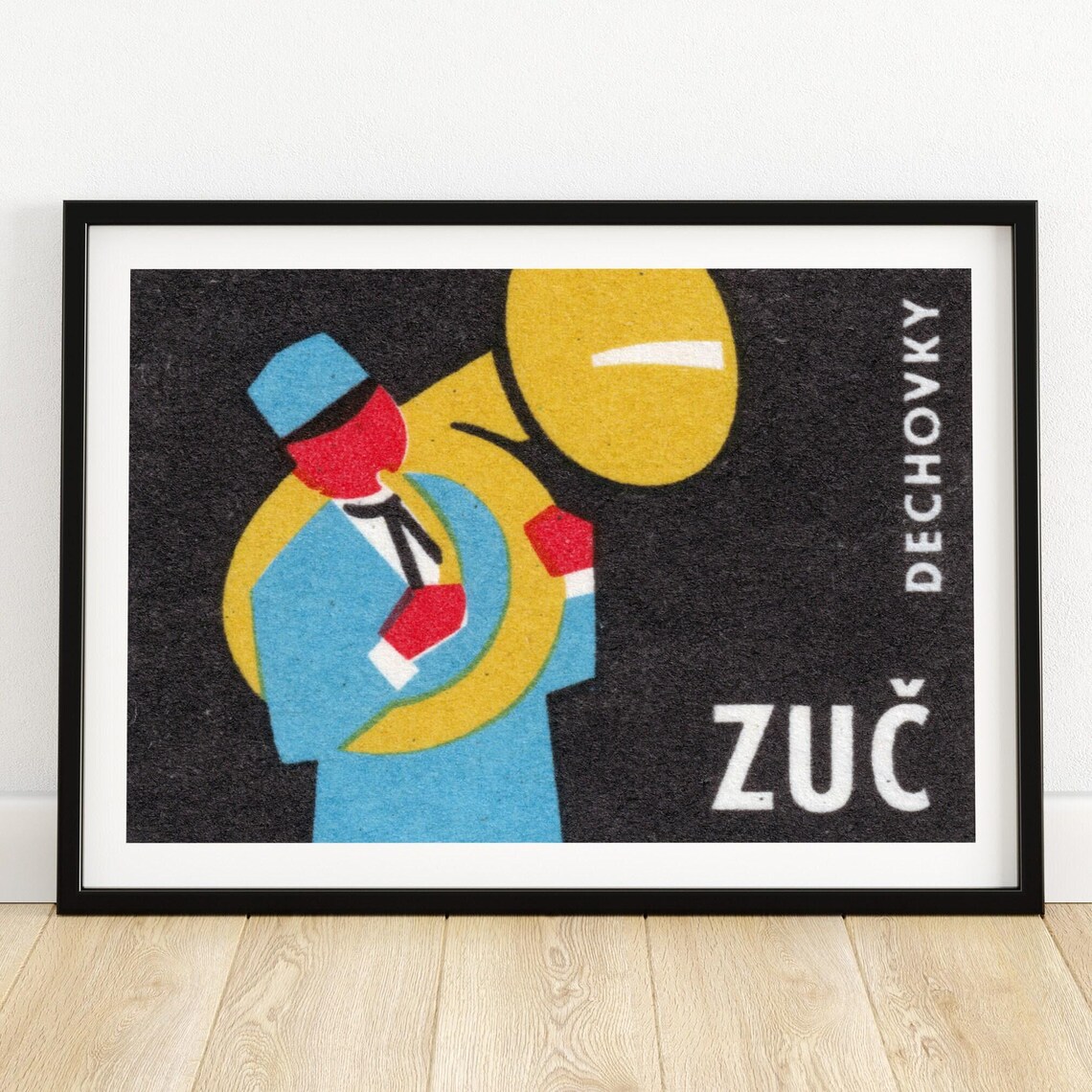 ZUC Czech Brass Band Tuba Player Vintage Music Label Art Print