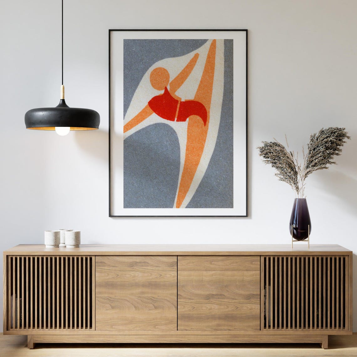 Flexibility Gymnast Abstract Red Vintage Matchbox Art Poster - Image 4