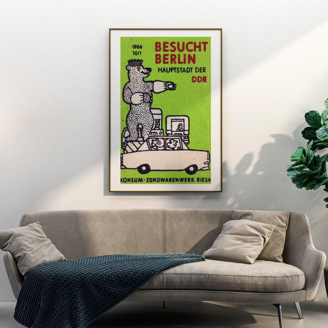 Giant Bear Matchbox Vintage Eastern Europe Poster - Image 3