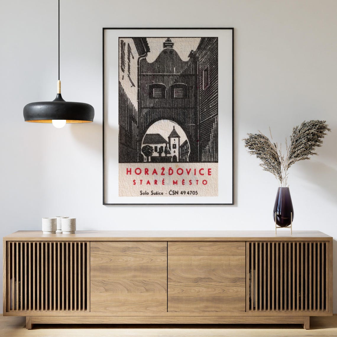 Horažďovice Old Town Gate Vintage Czech Matchbox Label Art Poster - Image 4