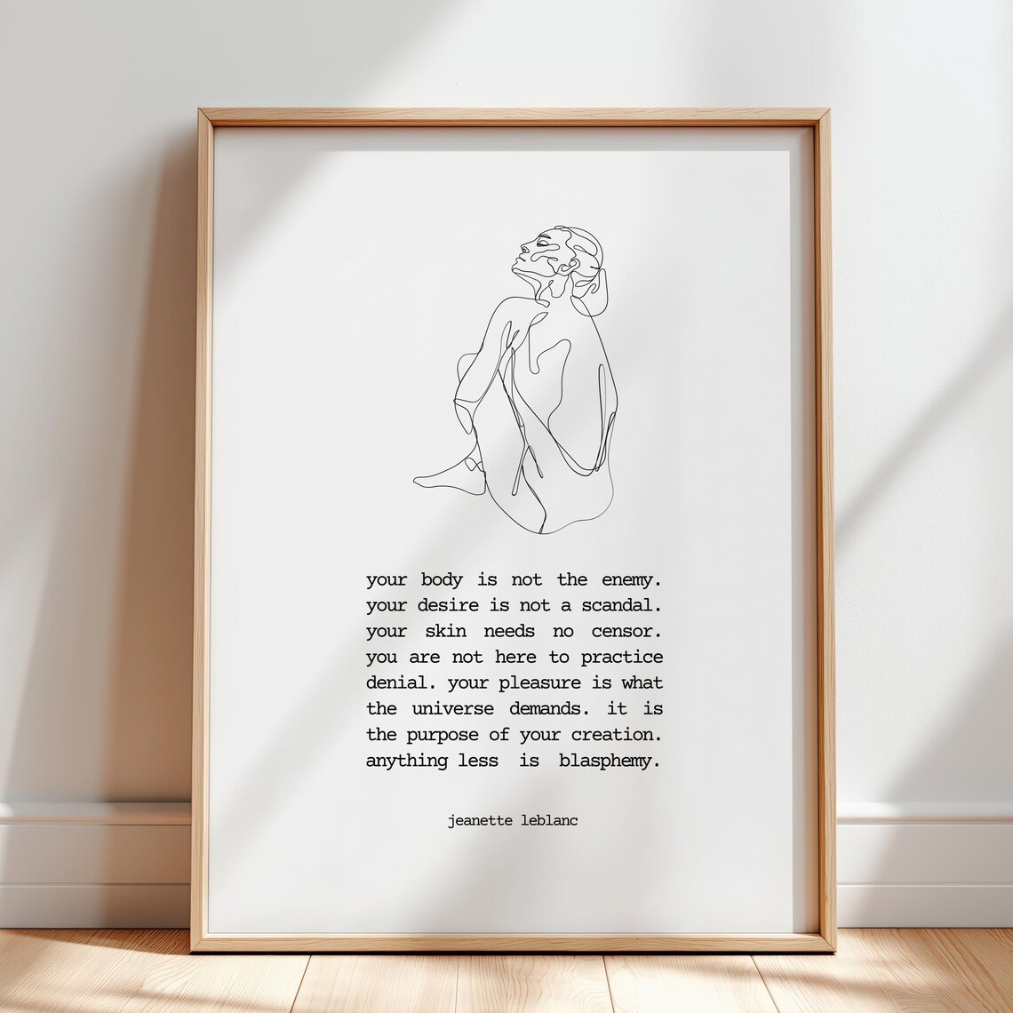 Body Positive Feminist Minimalist Line Art, Poster