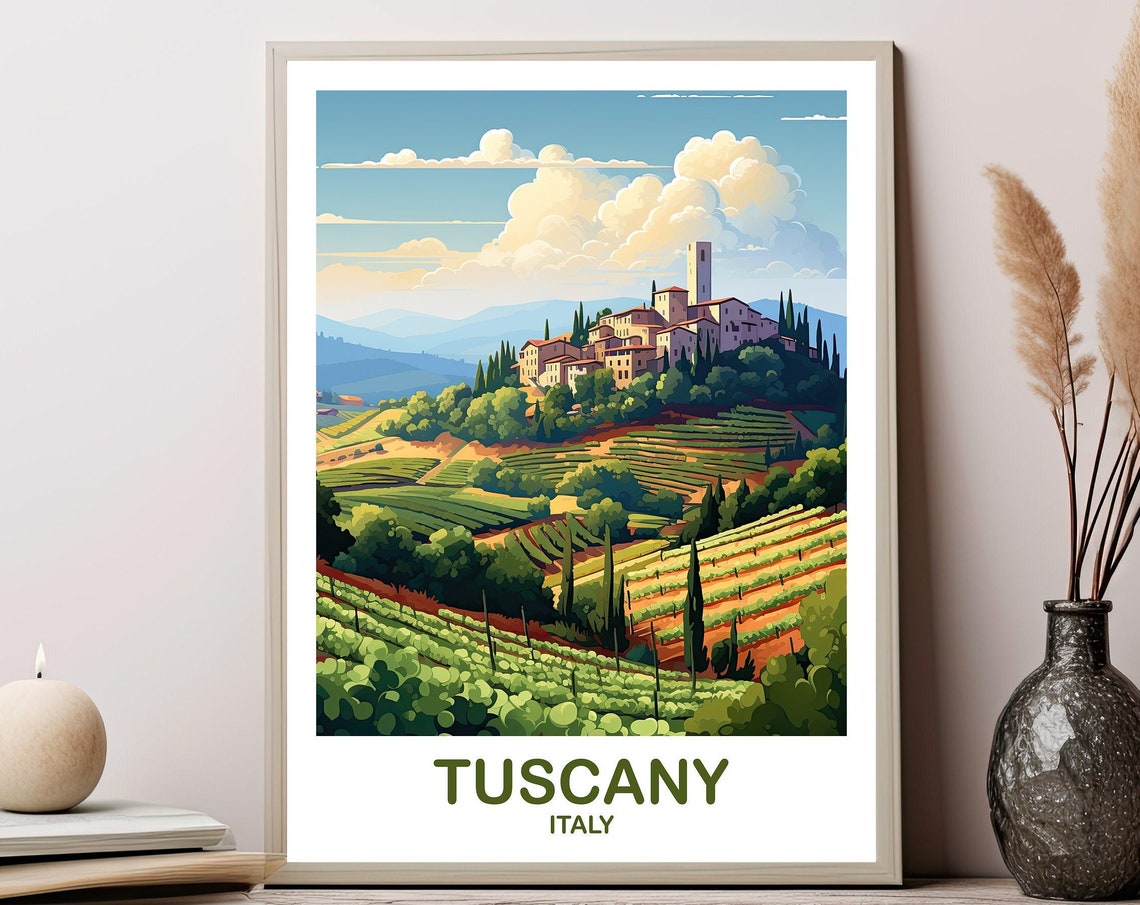 Tuscany Italy Travel Poster Italy Travel Art Tuscany Italy Poster Tuscany Wall Art Italy Travel Wall Art Travel Poster T2euittu1