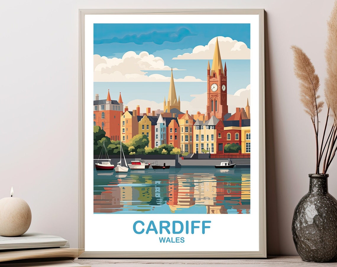 Cardiff Travel Art Poster Wales Travel Art Cardiff Poster Cardiff Wales Travel Wall Art Wales Travel Wall Art T2euwaca1