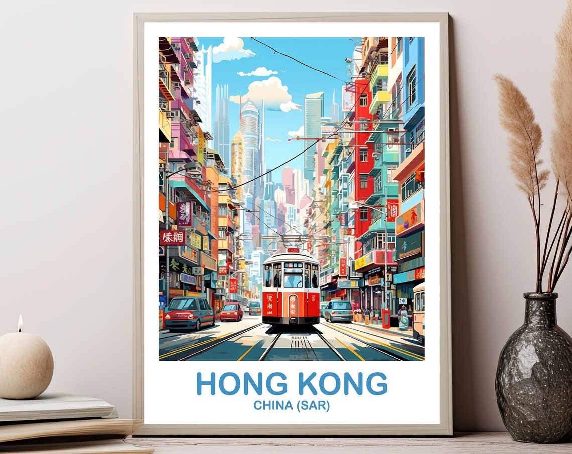Hong Kong Travel Art Hong Kong Wall Art Poster Travel Wall Art Landscape Travel Wall Art Asia Travel Poster China Travel T2aschhk1