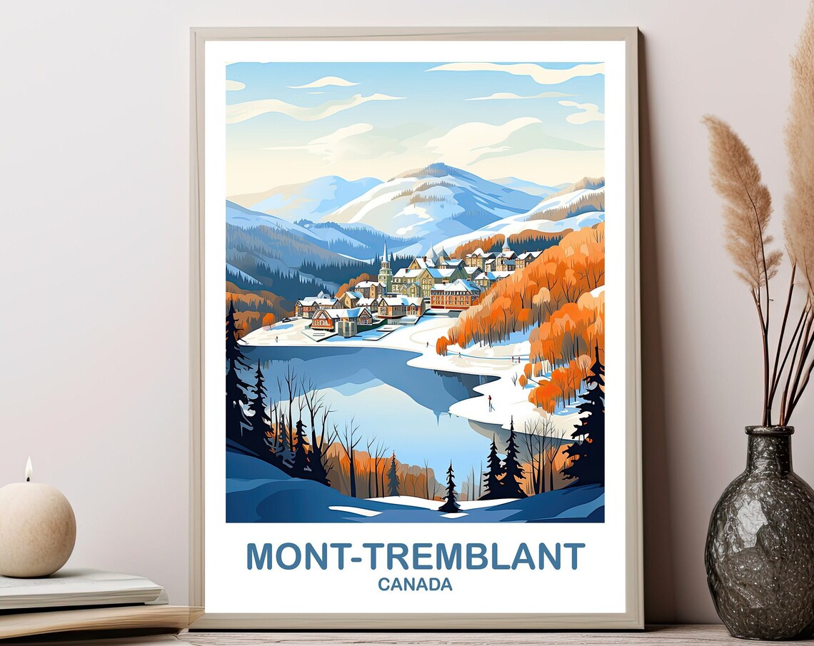 Mont Tremblant Quebec Travel Poster, Travel Art