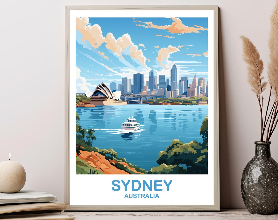 Sydney Travel Wall Art Australia Travel Wall Art Sydney Wall Art Poster City Skyline Wall Art New South Wales T2aunswsy1