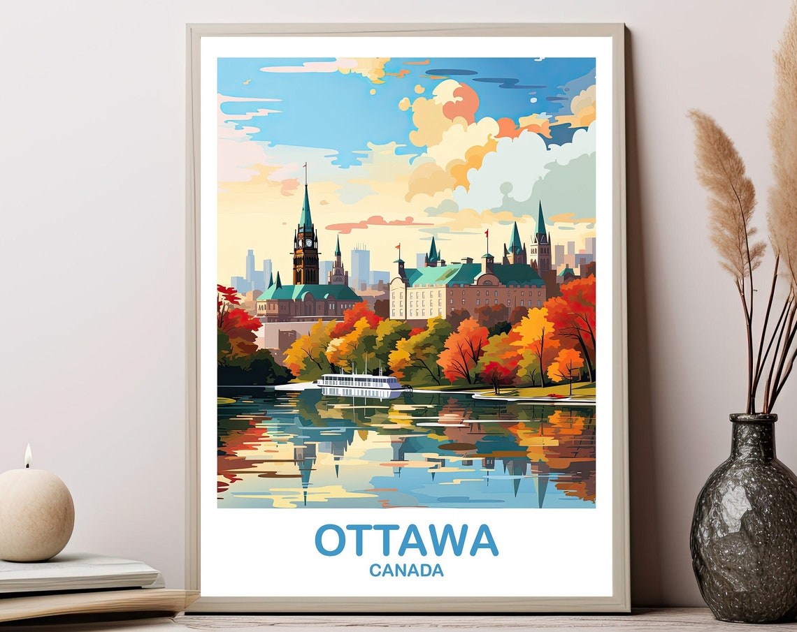 Ottawa Travel Wall Print Ontario Travel Wall Art Ottawa Wall Art Poster City Skyline Wall Art Canadian Parliament Hill T2naonot1