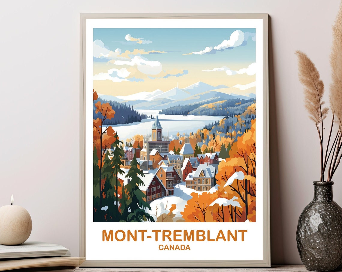 Mont Tremblant Travel Art Quebec Travel Poster Art Mont Tremblant Wall Art Canada Travel Art Travel Art Poster T2naqumt2