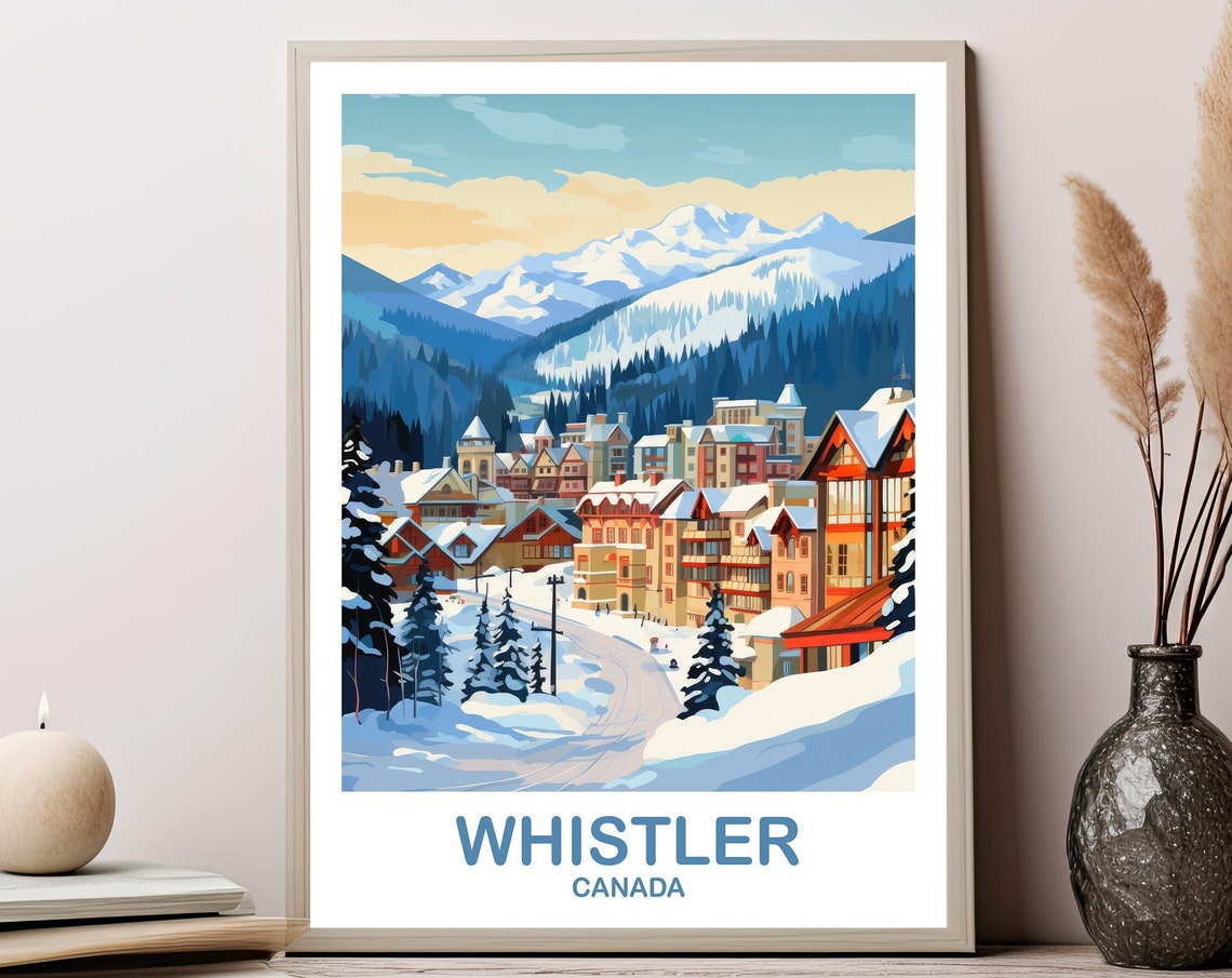 Whistler Bc Travel Print British Columbia Wall Art Whistler Travel Poster Travel Wall Art Whistler Travel Wall Art T2nabcwh1