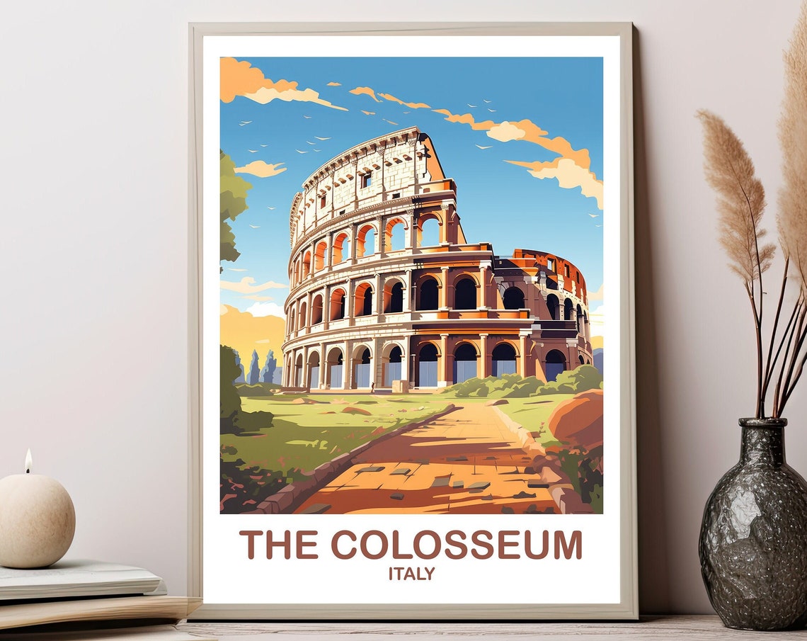 Colosseum Travel Art Poster 7 Wonders Travel Art Rome Travel Art Italy Poster Rome Travel Wall Art Italy Travel Wall Art T2euitro3