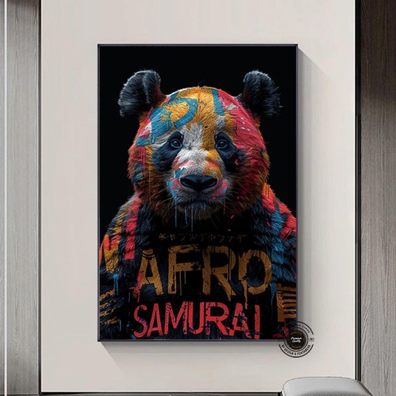 Colorful Bear Canvas Print Graffiti Wall Art Unique Gift For Lovers Home Decor Animal Paintings Animals Gifts