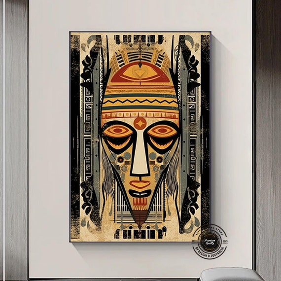 African Wall Symbols Canvas Painting Culture Home Decor Luxury Art Pattern Traditional