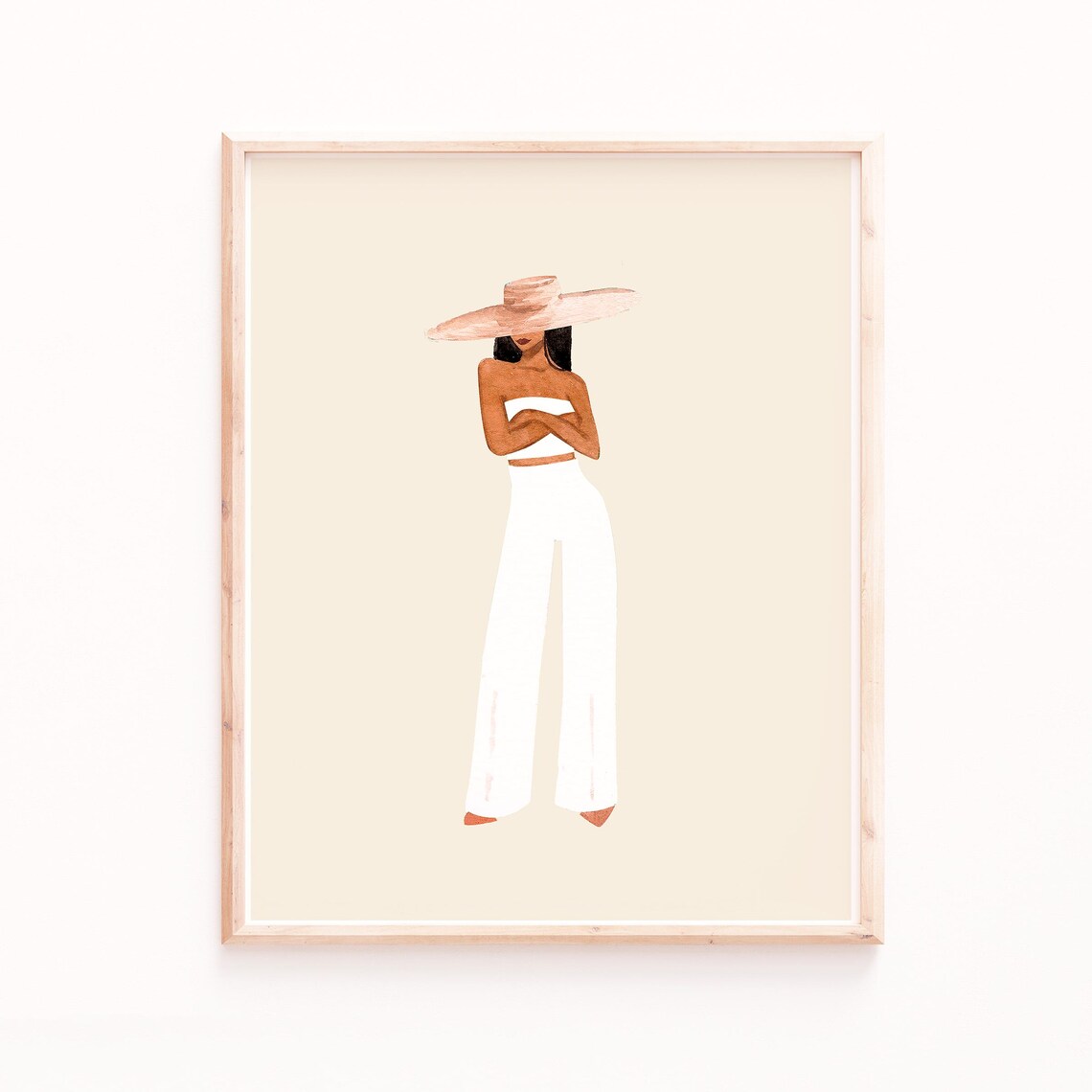 Minimalist Woman Art Print, Neutral Fashion Illustration - Image 3