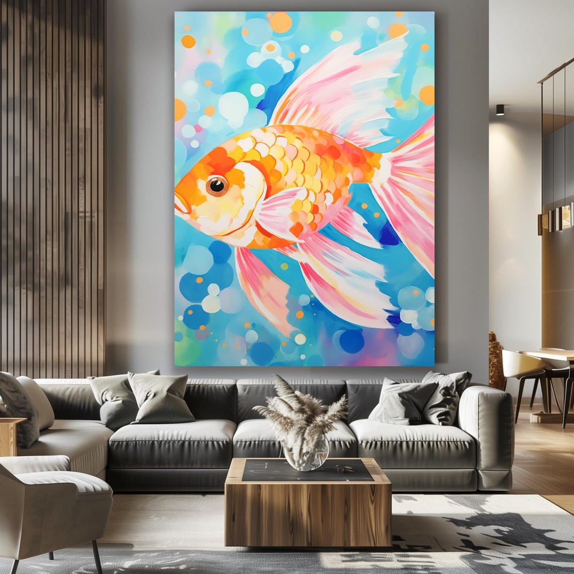 Japanese Fish Decor Bathroom Wall Decor Aquarium Art Wall Hanging Unique Gifts Wall Decor Minimalist Art Maximalist Decor Home Decor - Image 4