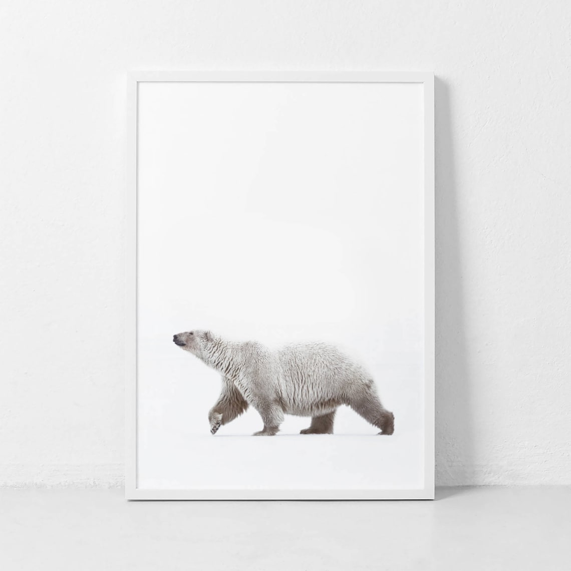 Polar Bear Abstract Minimalist Art Print
