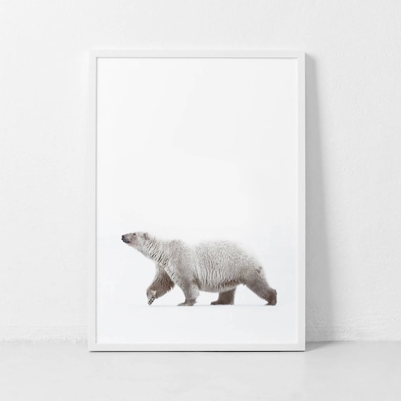 Polar Bear Abstract Minimalist Art Print