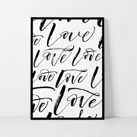 Love Wall Art Love Poster Love Handdrawn Print Brush Typography Print Minimalist Poster Scandinavian Wall Art Affiche Scandinave