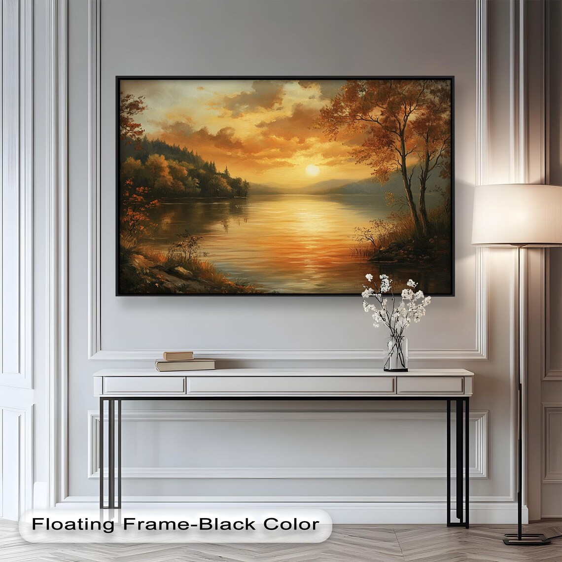 Golden Lake Sunset, Serene Nature Scene - Image 5