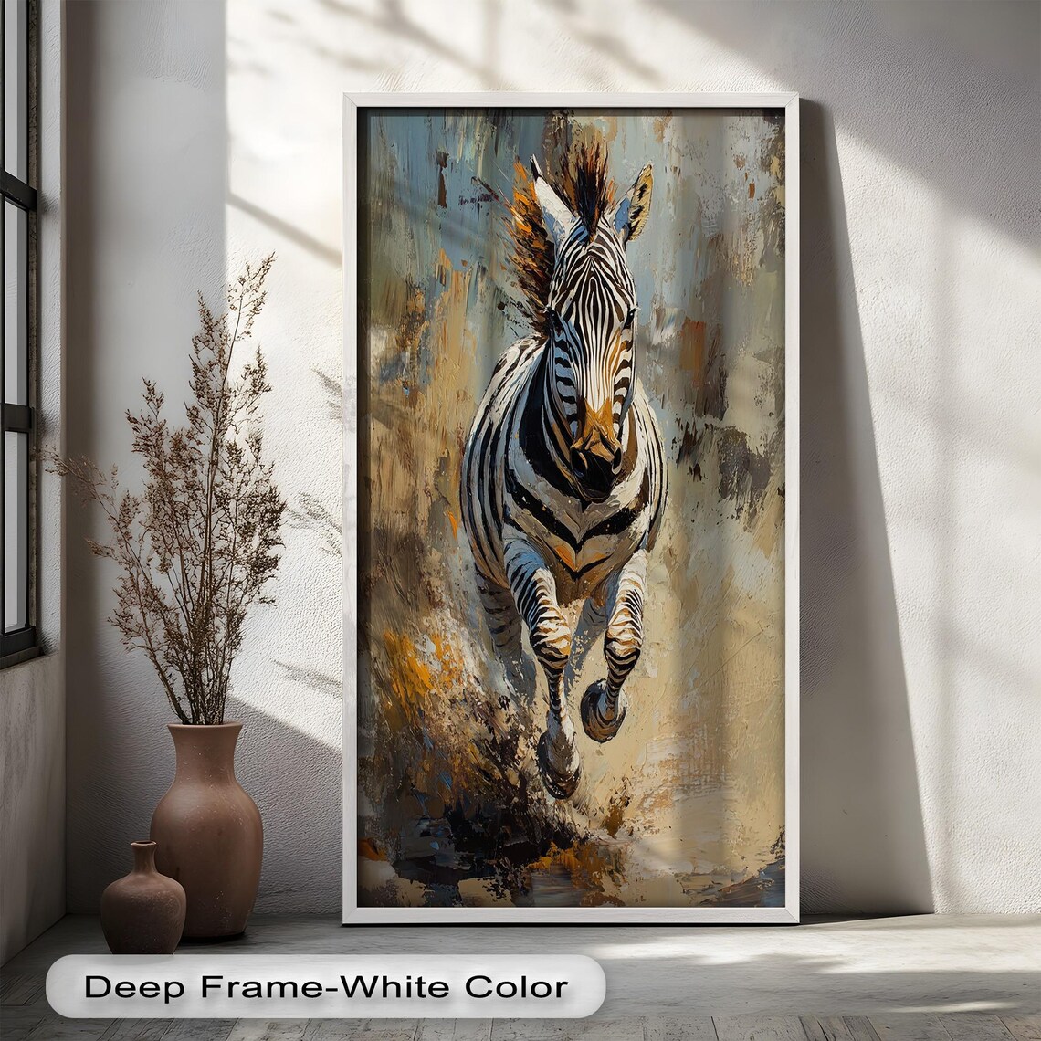 Running Zebra, Bold Wildlife Painting - Image 2