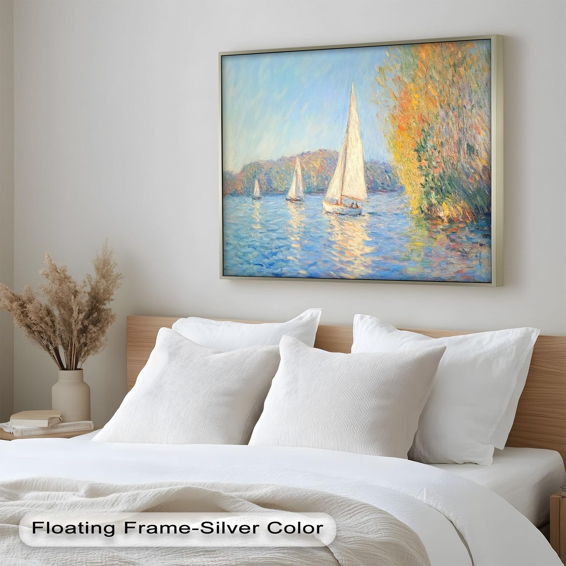 Sailboats On Serene Water, Impressionist Seascape - Image 4