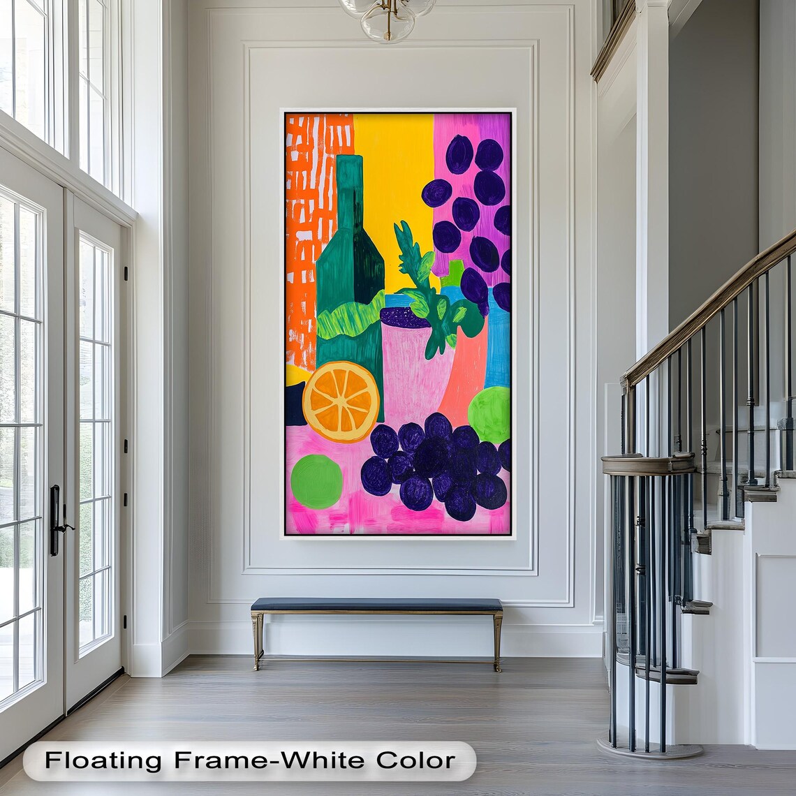 Panoramic Fruit Still Life, Abstract Kitchen Decor - Image 2