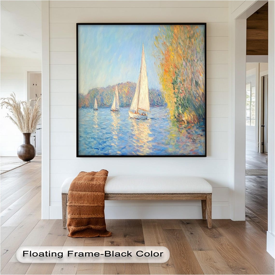 Sailboats On Serene Water, Impressionist Seascape - Image 5