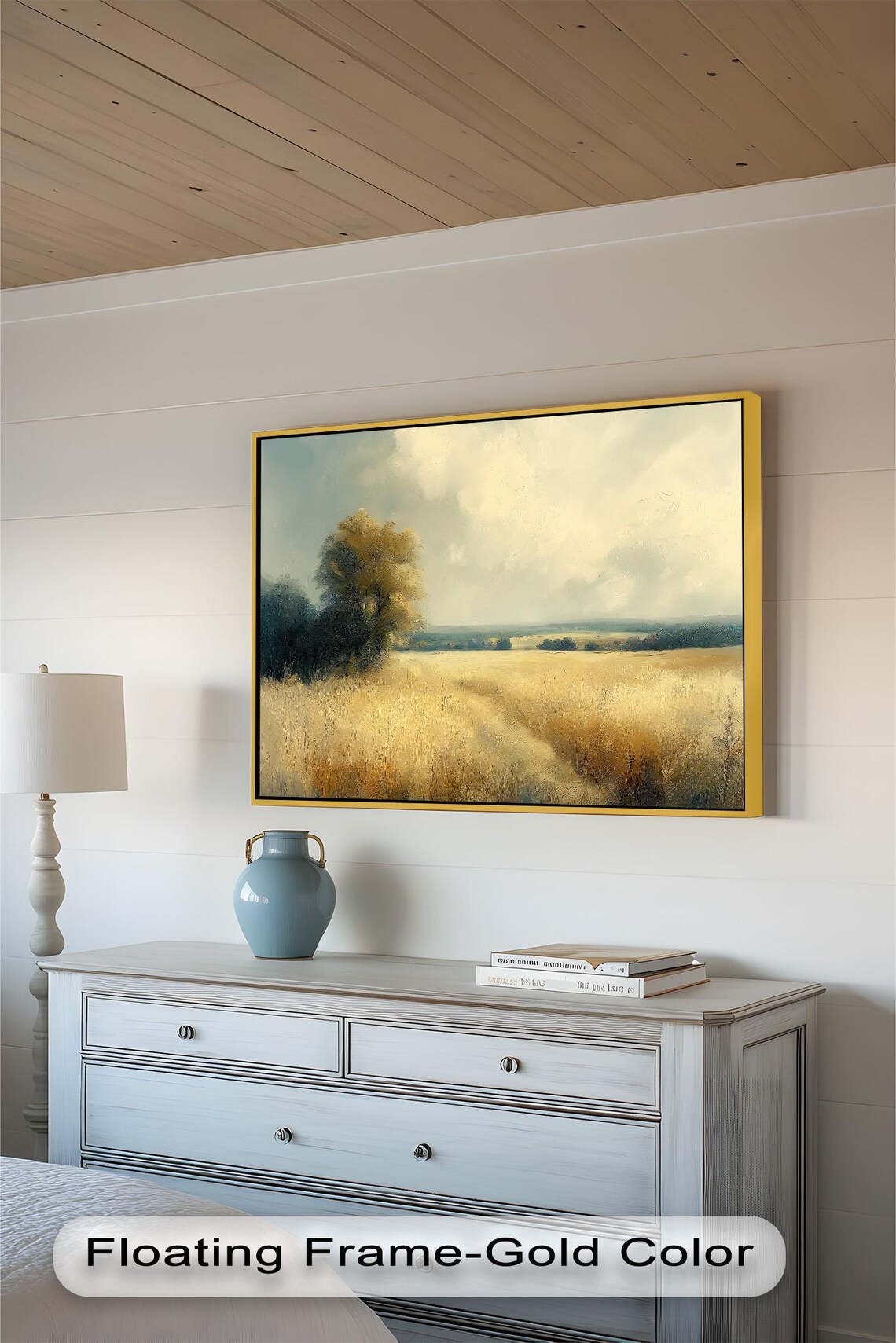 Golden Field Rustic Nature Landscape With Tree - Image 2