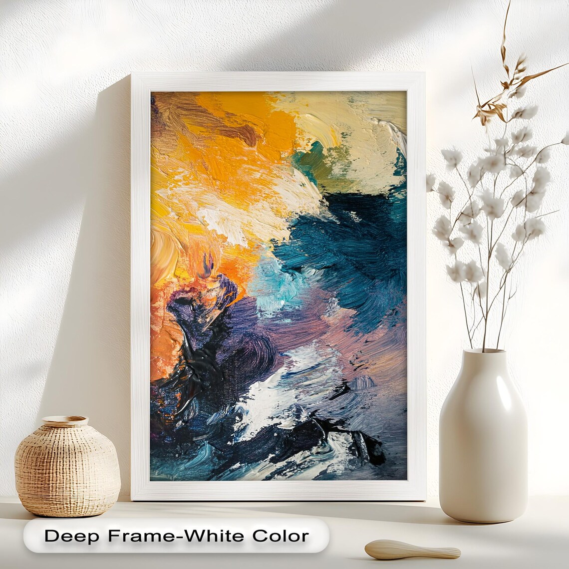 Bold Abstract Brushstroke Painting, Modern Decor - Image 3