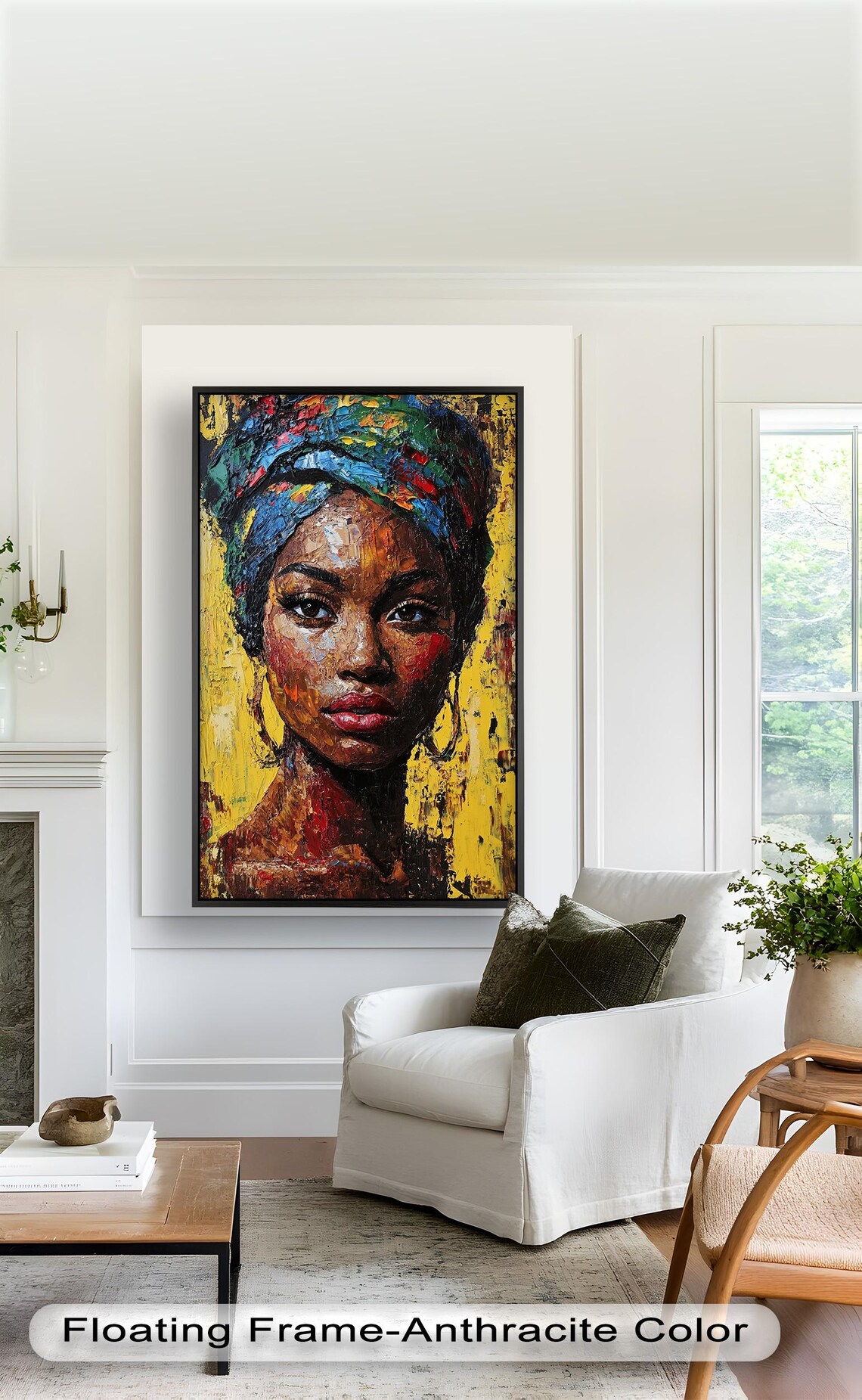 African Woman Portrait, Ethnic Beauty Decor - Image 3