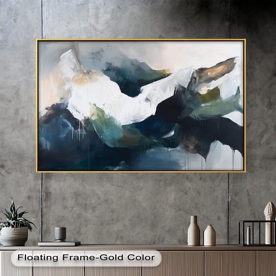 Mountain Landscape, Modern Abstract Painting - Image 3