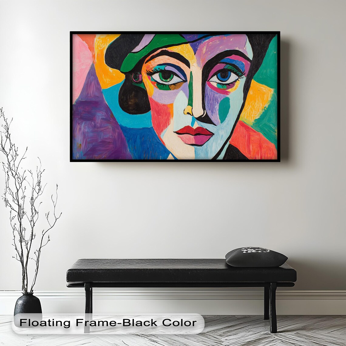 Colorful Cubist Woman, Bold Abstract Portrait - Image 5