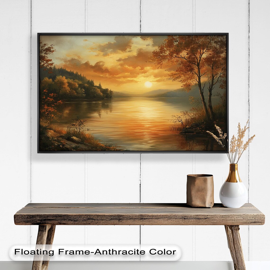 Golden Lake Sunset, Serene Nature Scene - Image 3