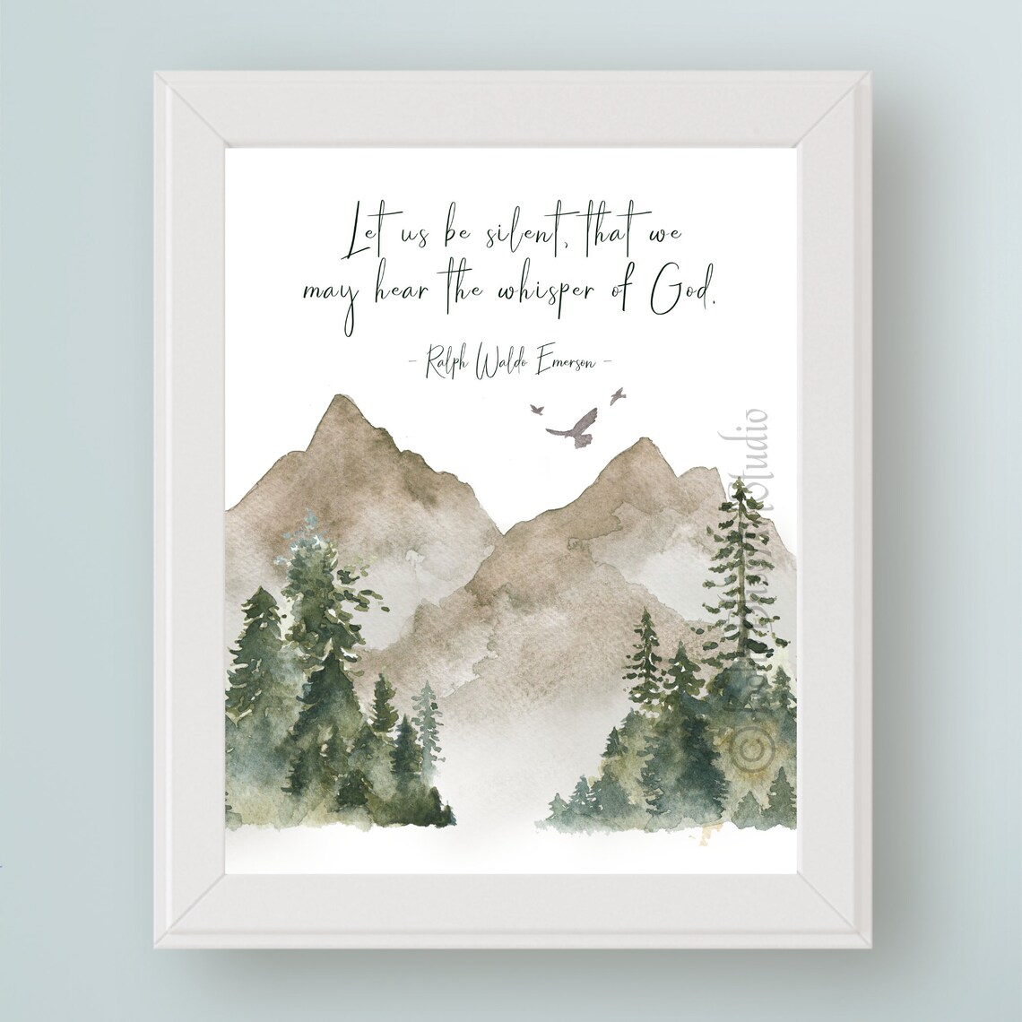 Ralph Waldo Emerson Quote Art Print, Nature Decor