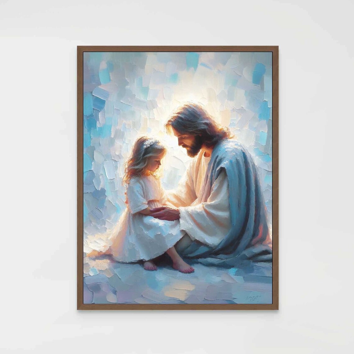 Jesus and Little Girl, Christian Religious Art