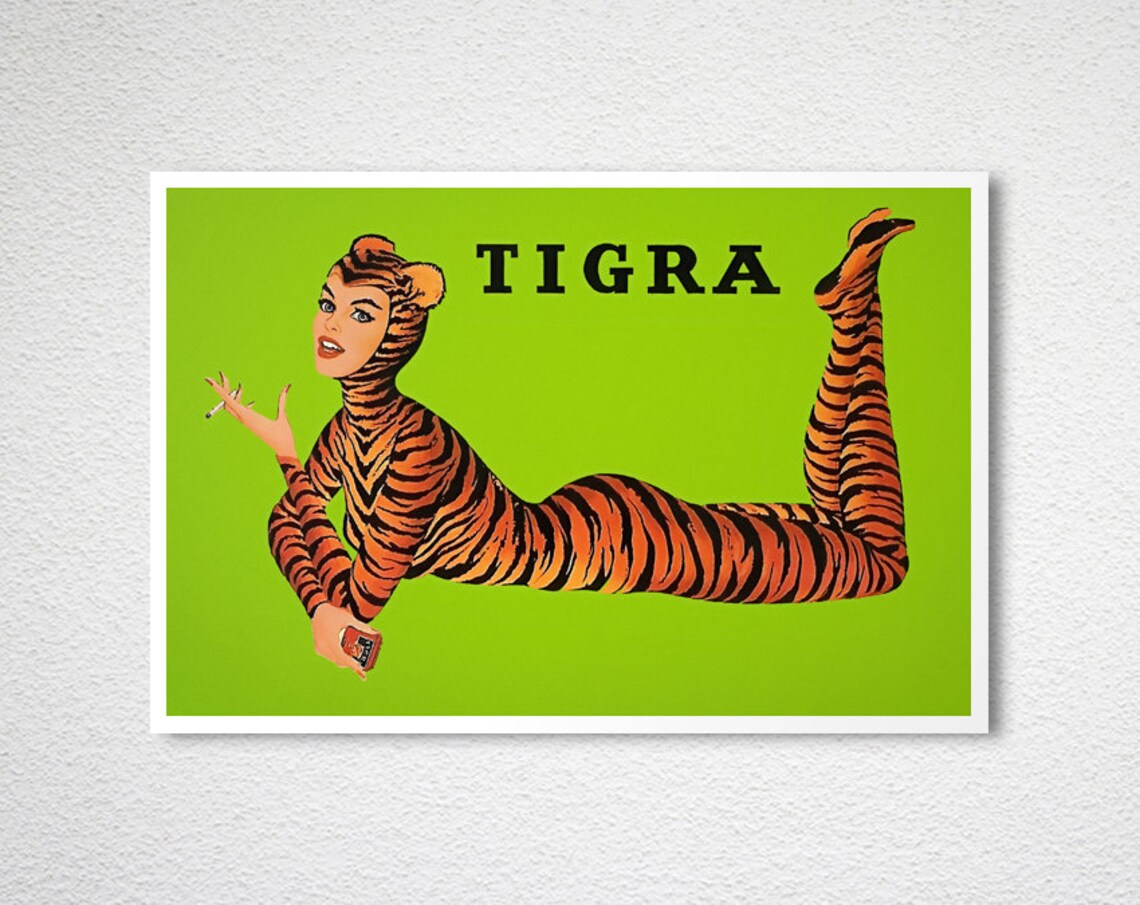 Tigra Cigarette Vintage Poster, Retro Wall Art Print - Image 2