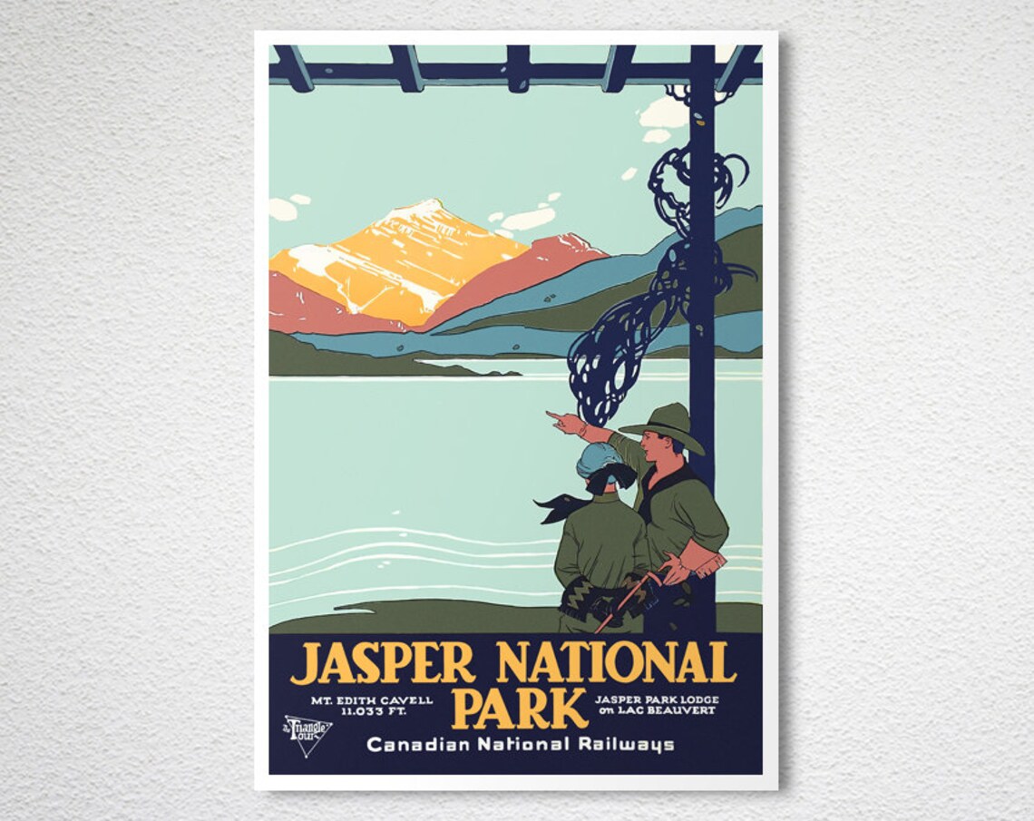 Jasper National Park Mt Edith Cavell Canadian Railways Travel Poster - Image 2